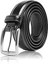 Genuine Leather Dress Belts For Men - Mens Belt For Suits, Jeans, Uniform Black Belt - Designed in the USA
