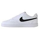 Nike Men's Court Vision Low Sneaker, White/Blackwhite, 10 Regular US, White/Blackwhite, 10
