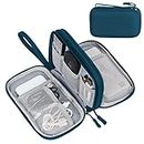 FYY Electronics Accessories Organiser Bag, Double-Layer Travel Cable Organiser Bag Pouch Portable Waterproof All-in-One Carry Travel Bag for Cable, Cord, Charger, Phone, Hard Disk S-Dark Green