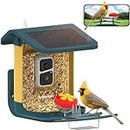 FLOMILAMD Bird Feeder with Camera,Smart AI Identify Bird Species Camera Wireless Outdoor,Solar Powered, Live View 1080P,Auto Capture When Motion Detected&APP Notify,Color Night Vision,Gift Idea,FL006