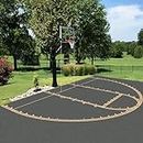 Tvorga Basketball Stencil Kit, Pretty Simple to Use Basketball Court Marking Set, Basketball Stencil Kit for Driveway, Concrete, Backyard or Tiles (No Paint Included) (for NCAA)