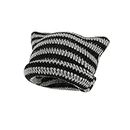 Crochet Hats Cat Beanie Vintage Fox Hat Grunge Accessories Slouchy Beanies for Women (Black,One Size)