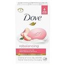 Dove Beauty Bar Gentle Cleanser Moisturizes To Help Rebalance Skin Peach and Rice Milk Gentle Bar Soap Cleanser Made With 1/4 Moisturizing Cream 106 g 6 count