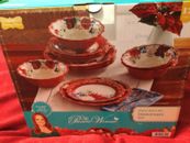 The Pioneer Woman Wishful Winter Rose 12-Piece Ceramic Holiday Dinnerware Set