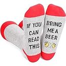 Zmart Funny Crazy Silly Socks for Women Beer Socks Beer Gifts for Women, Funny Drinking Gifts If You Can Read This Socks