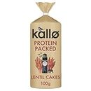 Kallo Protein Packed Lentil Cakes, Low Fat Healthy Snacks, Vegan & Coeliac Friendly, Gluten Free & Sugar Free with No Artificial Colours or Flavours, Single Pack – 1 x 100g