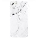 ooooops for iPhone 8 Case, iPhone 7 Case, iPhone SE Case, White Grey Marble Pattern Design, Slim Fit Soft TPU Full-Body Protective Cover Case for iPhone SE 2022 / SE 2020/8 / 7 4.7 (White Marble)