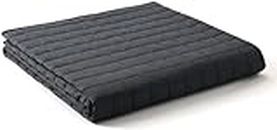 YnM Exclusive Weighted Blanket, Fall Asleep Faster and Sleep Better, Soothing Cotton & Smallest Compartments, Bed Blanket for One Person of 160lbs (60x80 Inches, 17 Pounds, Dark Grey)