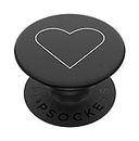 PopSockets: PopGrip Expanding Stand and Grip with a Swappable Top for Phones & Tablets - White Heart Black