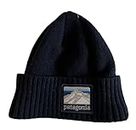 Patagonia Unisex Brodeo Beanie Hat One Size Recycled Wool Blend Skull, Blue Navy - Patagonia Mountain Patch, One size
