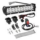AUTOVIC Light Bar Kit, Motorcycle Front Light Bar with USB Socket Charger Switch Bright for Honda CRF110 KLX110 TTR110 YZ250F Dirt Bike Plug And Play