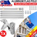 1.55M Aluminum Telescoping Australian Flag Pole Flagpole Kit Holder Set NE