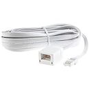 SPEPY BT Telephone Extension Cable, White BT Male to Female Extension Cable 6-Pin Telephone Extension Cable for BT UK Landline Phone Cord Home Office Fax Modem Extender 6 Wire(5M)