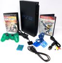 Paquete de sistema de consola Sony PlayStation 2 PS2 1 controlador fabricante de equipos originales 2 juegos probados