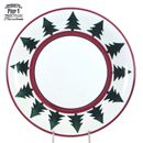 Pier 1 Imports O'TANNENBAUM 9.75" Salad Plate Red Green Tree Italy Mint