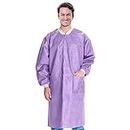 AMZ Medical Supply Disposable Lab Coats for Adults XX-Large. 30 Pack Purple SMS Disposable Lab Coat. Splash-Proof 45 GSM Lab Coats Disposable with Hook & Loop Fastener, Knit Cuffs & Collar, 3 Pockets