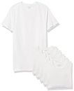 Amazon Essentials Camiseta Interior con Cuello Redondo Hombre, Pack de 6, Blanco, L