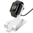 Zitel® Charger Stand Compatible with Fitbit Charge 5 / Luxe - USB Aluminum Alloy Charging Dock - Silver