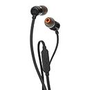 JBL T110 Wired In-Ear Headphones with JBL Pure Bass Sound, in Black