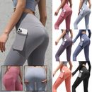 Women's Elastic Yoga Leggings Fitness Pants Sports Gym Wear Trousers with Pocket