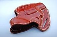 Cal38 Leather Belt OWB Holster for Smith and Wesson 629 snubnose 44 Magnum (R.H) Tan