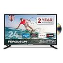 Ferguson F2420RTSF 24 inch Smart LED TV/DVD Download Apps Netflix, Black