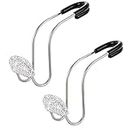 Bling Car Hooks, 2pcs Auto Headrest Hooks, Bling Car Accessories, Universal Auto Back Seat Headrest Metal Hanger Organizer Vehicle Holder for Bag Purse Clothes Grocery. （ Silver ）