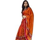 SHYAMALI BOUTIQUE Women's Narayanpet Border khadi Cotton Saree With blouse piece (Orange)
