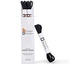 BB BROTHER BROTHER Dress Shoe Laces Black Shoelaces Round Waxed Cotton Oxford (3 Pairs) Thin Shoes Men 30