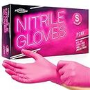 JFA Medical Small Size Disposable Powder Free Pink Nitrile Gloves - Box of 100