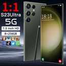 S23 Ultra Unlocked 5G Smartphone 7.3" Dual SIM Android Cell Phone OTG 8G+256GB