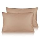 Fittia Toddler Pillow Case with Envelope, 100% Cotton Small Travel Pillow Cases Pack of 2, 14x20 Inches Fits 18x13 16x12, Champagne