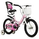 Lifelong 16T Cycle for Kids 4 to 8 Years - Bicycle for Girls - Single Speed Bike/Bicycle - 95% Pre-Assembled - Balance Wheels - Suitable for Young Girls - Above 3 Feet 8 Inch+ Height (LLBC1604)