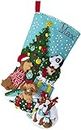 Bucilla 89251E Felt Applique Stocking Kit, Christmas Dogs, 18", Cotton, Multicolor