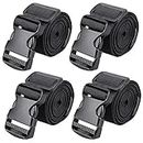 MAGARROW 65" × 1.5" Utility Luggage Straps with Buckle Adjustable, 4-Pack (Black (4-PCS))