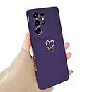 Newseego for Samsung Galaxy S21 Ultra Case Girls Women, Cute Love Heart Pattern Phone Case Flexible Liquid Silicone Shockproof Protective Bumper Cover for Samsung Galaxy S21 Ultra-Purple