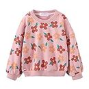 Mud Kingdom Boutique Little Girls Sweatshirts Crewneck Sunflower, Floral Pink, 6