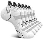 BULLIANT Men Running Socks 6Pairs-Ankle Athletic Socks Wicking Cushioned for Men Walking-Arch Compression Support(6Pairs,Shoes Size:Men 10-12)