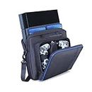 PS4 Case, Travel Case Playstation 4 Carrying Case, Waterproof Nylon Bag with Adjustable Strap, Protective Shoulder Bag for PS4, PS4 Pro, PS4 Slim (Large, Blue)