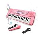 VikriDA Kids Keyboard Piano, 37 Keys Piano Keyboard with Power Option, for Kids Musical Instrument Gift Toys for Over 3 Year Old Children - Single Piece Pink Color Will Dispatch