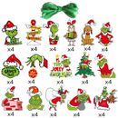 64 Piece Merry Christmas Grinch Ornaments Tree Hanging Decoration Figure Pendant