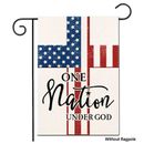 Yard Garden Flag 12x18 Inch Independence Day One Nation Under God Double Sided