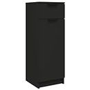 vidaXL Bathroom Storage Cabinet - Modern Bathroom Furniture with Drawer and Door - Observance 16.4 kg Engineered Wood - Black - 32x34x90cm