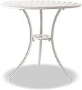 Homeology OSHOWA - Tavolo da bistrot in alluminio pressofuso, colore: Bianco