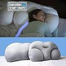 LUCKYY All-Round Cloud Pillow Sleep Pillow Baby Nursing Pillow,Oreiller de Nuage Complet, Oreiller Ergonomique 3D de dépendance au Sommeil Profond, oreillers de Voyage lavables (Gris)