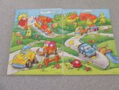 4 Kinder Surprise Jigsaw puzzles Spielzeug II Car / Vehicles scenes Ferrero 1996