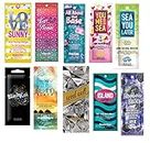 10 NEW ASSORTED INDOOR TANNING BED LOTION PACKETS SAMPLES PA