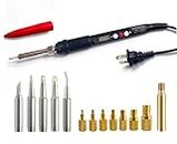 ShineNow 60W Digital Soldering Iron Heat Set Insert Tool with Extra Soldering Tips and Heat Set Insert Tips