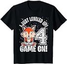 X.Style Kids 4 Years Old 4th Birthday Red Fox Boy Girl Video Game ds467 T-Shirt (S)