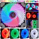 Multicolor LED Computer Cooling Fan 3 Lines PC Computer Case Glare Cooler Fans